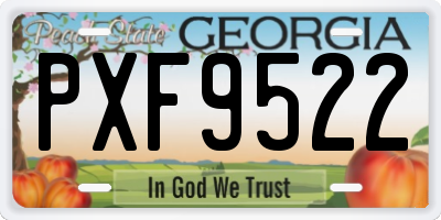 GA license plate PXF9522