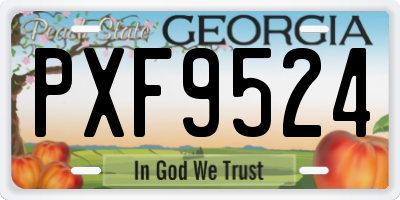 GA license plate PXF9524