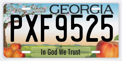 GA license plate PXF9525