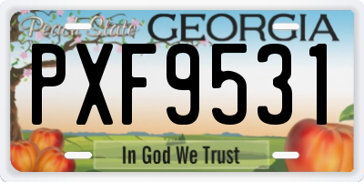 GA license plate PXF9531