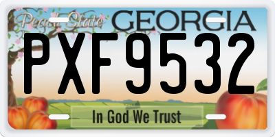 GA license plate PXF9532