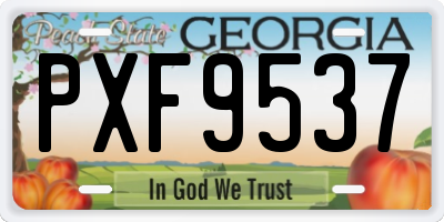 GA license plate PXF9537