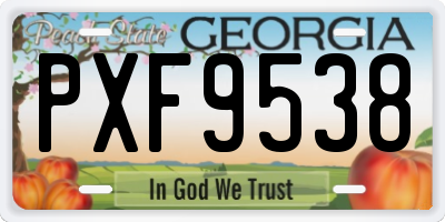 GA license plate PXF9538