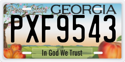 GA license plate PXF9543