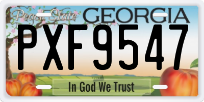 GA license plate PXF9547