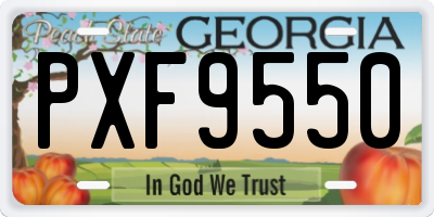 GA license plate PXF9550