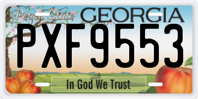 GA license plate PXF9553