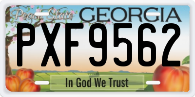 GA license plate PXF9562