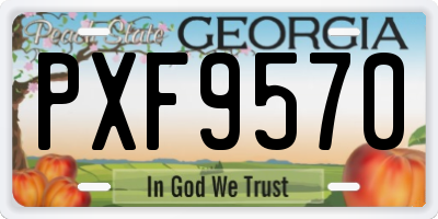 GA license plate PXF9570