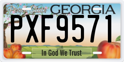 GA license plate PXF9571