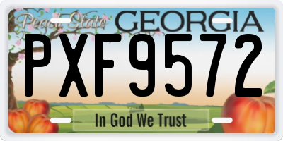 GA license plate PXF9572