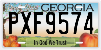 GA license plate PXF9574