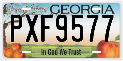 GA license plate PXF9577