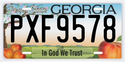 GA license plate PXF9578