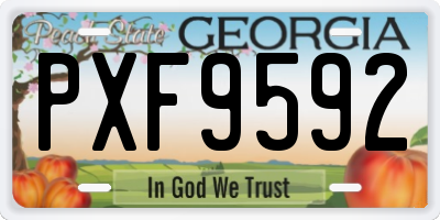 GA license plate PXF9592