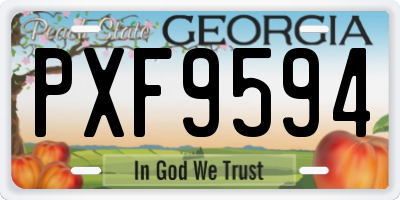 GA license plate PXF9594