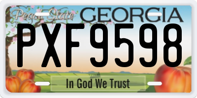 GA license plate PXF9598