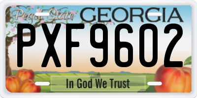 GA license plate PXF9602
