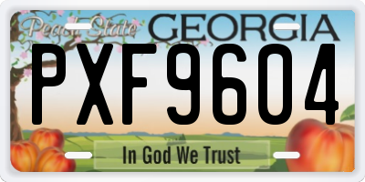GA license plate PXF9604