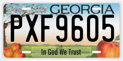 GA license plate PXF9605