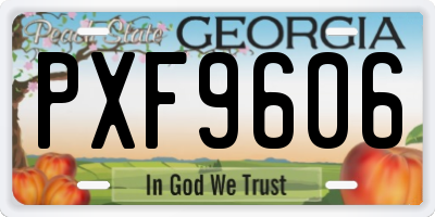GA license plate PXF9606