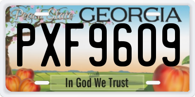 GA license plate PXF9609