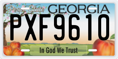 GA license plate PXF9610