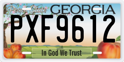 GA license plate PXF9612