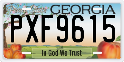 GA license plate PXF9615