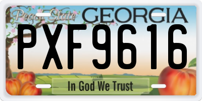 GA license plate PXF9616