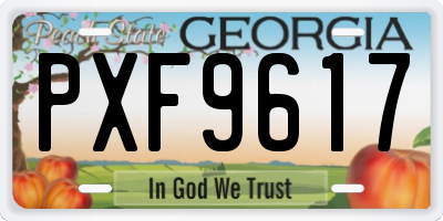 GA license plate PXF9617