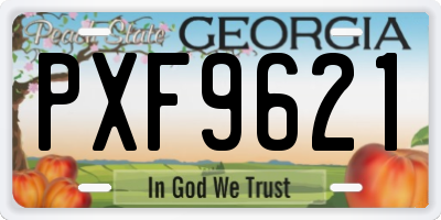 GA license plate PXF9621