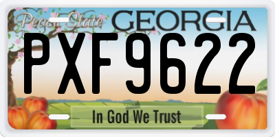 GA license plate PXF9622