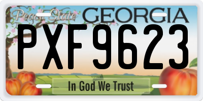 GA license plate PXF9623