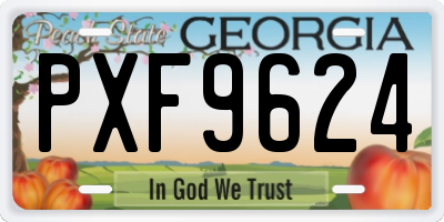 GA license plate PXF9624