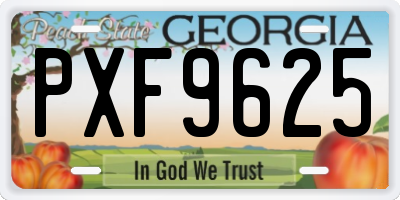 GA license plate PXF9625