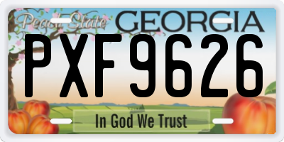 GA license plate PXF9626