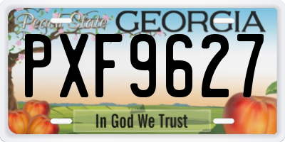GA license plate PXF9627
