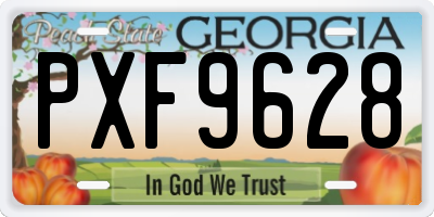 GA license plate PXF9628