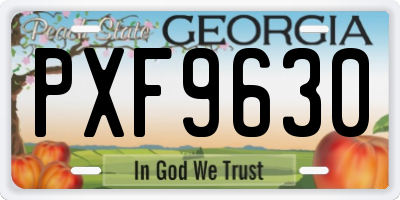 GA license plate PXF9630
