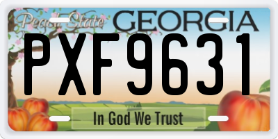 GA license plate PXF9631