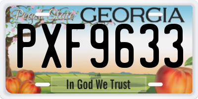 GA license plate PXF9633