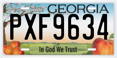 GA license plate PXF9634