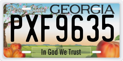 GA license plate PXF9635