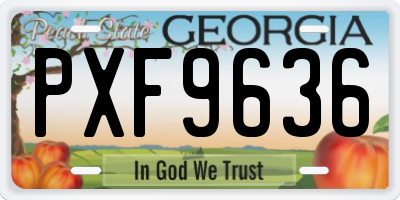 GA license plate PXF9636