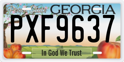 GA license plate PXF9637