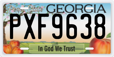 GA license plate PXF9638