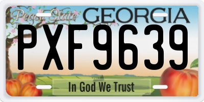 GA license plate PXF9639