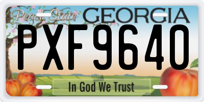 GA license plate PXF9640