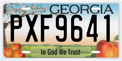 GA license plate PXF9641